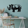 Wallity Rhino Accesorio de Pared de Metal Decorativo Negro